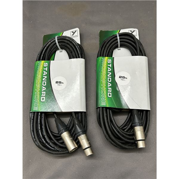 Lot of 2 Standard 25ft Microphone Cables