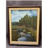 Image 1 : Framed Original Painting, Landscape Nature Scene 20" x 24"