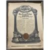 Image 2 : 1918 Masonic Grand Master Framed Certificate (frame has damage)