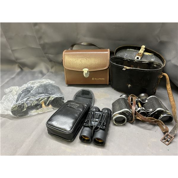 Lot of 3 Binoculars with Bags Tasco, Etc