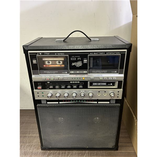SM 7700 Stereo Double Cassette & 8-Track Player Singing Machine Company Karaoke Machine