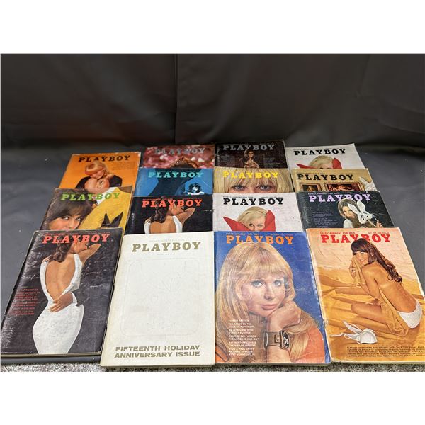 Lot of 15 Late 1960s Playboy Magazines