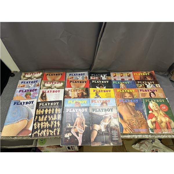 Lot of 26 Playboy Magazines Early 1970s