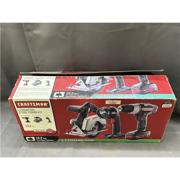 Craftsman Lithion Ion 3 Tool Combo Kit Drill, Saw and Work Light