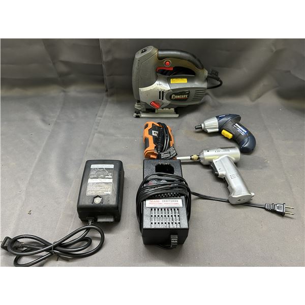 Concept Orbital Jigsaw, Small Hand Drills, Sears Craftsman Battery Charger, Outdoor Power Bank, etc