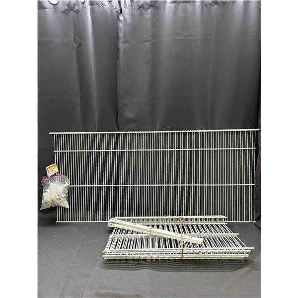 Wire Rack with Shelves and Mounting Parts