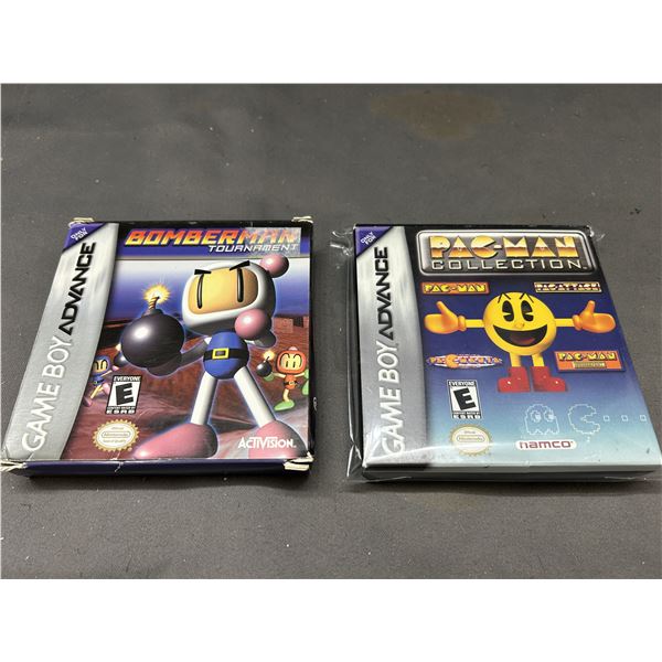 Nintendo GBA Gameboy Advance Game Lot Bomberman Tournament Complete on box CIB & Pacman Collection