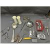 Image 1 : Lot of Assorted Vintage Kitchen Utensils Skewers, Strainers, Slicers, Whisks, Etc