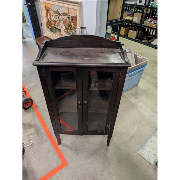 Dark Wooden China Cabinet w/ Glass Doors