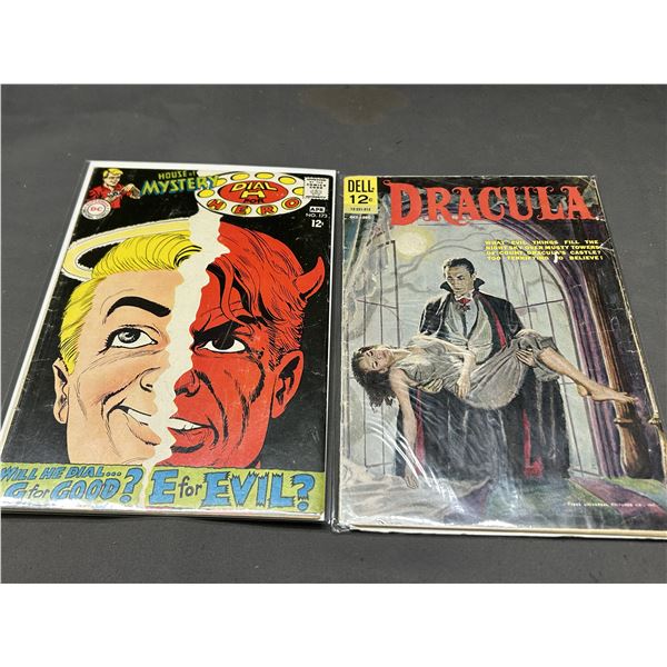 Lot of 2 Dell 12c Dracula Comic, House of Mystery Dial H for Hero No 173 12c Comic