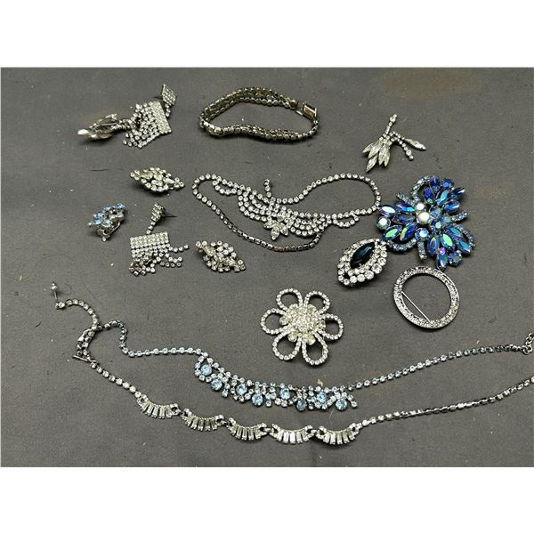 Rhinestone Brooches, Clip-On Earrings, Necklaces