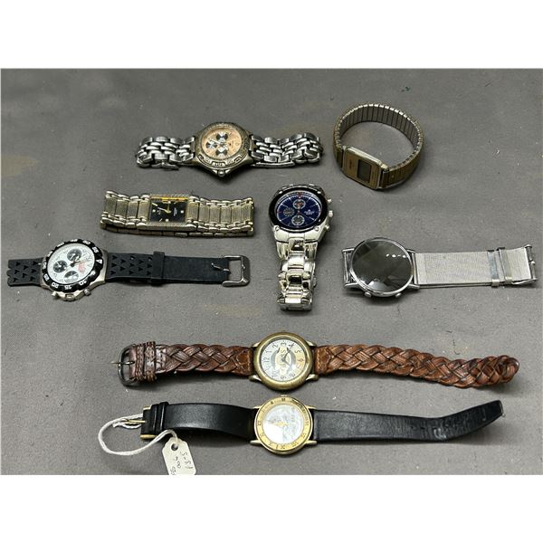 Lot of 8 Watches Assorted Guess, Bulova, Etc (need new batteries)