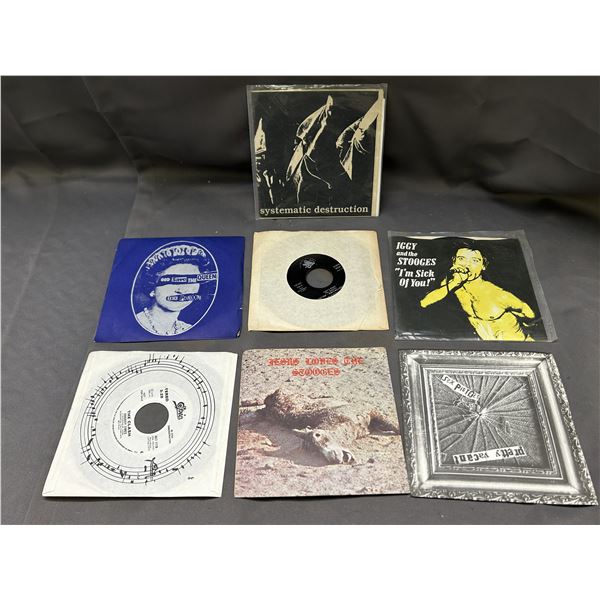 Lot of 7 Punk Rock 45s Sex Pistols, Iggy Pop & The Stooges, The Clash