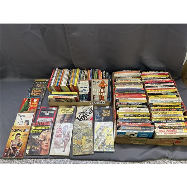 Lot of 100+ Vintage Paperback Pulp Fiction, Crime, Thriller, Etc