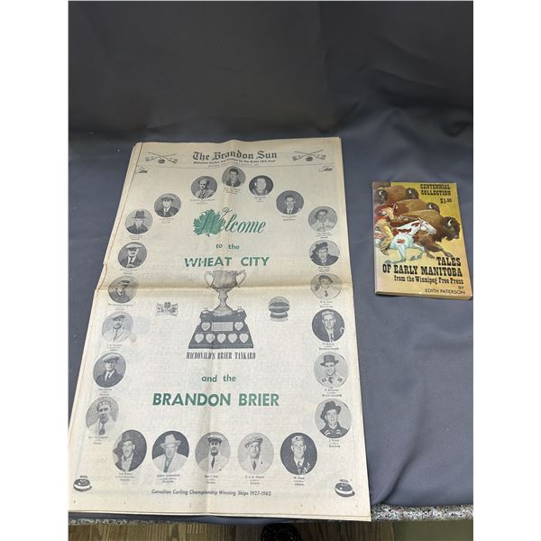 1963 Brandon Sun Newspaper  Brier Curling and Tales of Early Manitoba Book