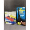 Image 1 : Lot of 2 New Old Stock Air Mat Cleanwater Pool Floatie and 44 Magnum Pistol Water Gun