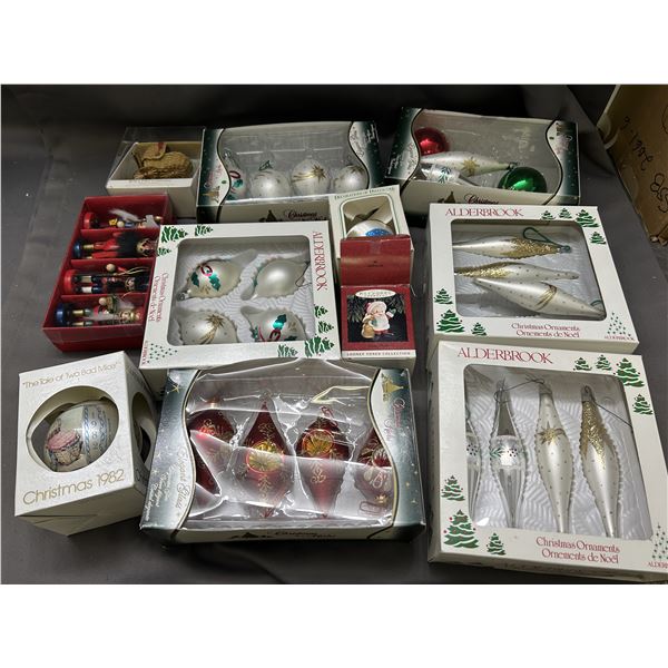 Lot of Vintage Boxed Christmas Ornaments Sets Alderbrook, Krebs, Etc