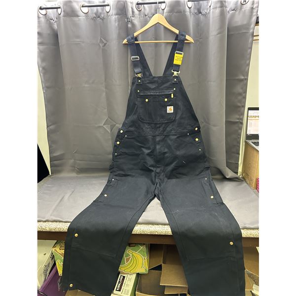 Carhartt 44 x 32 Double Front Bib Overalls, Black