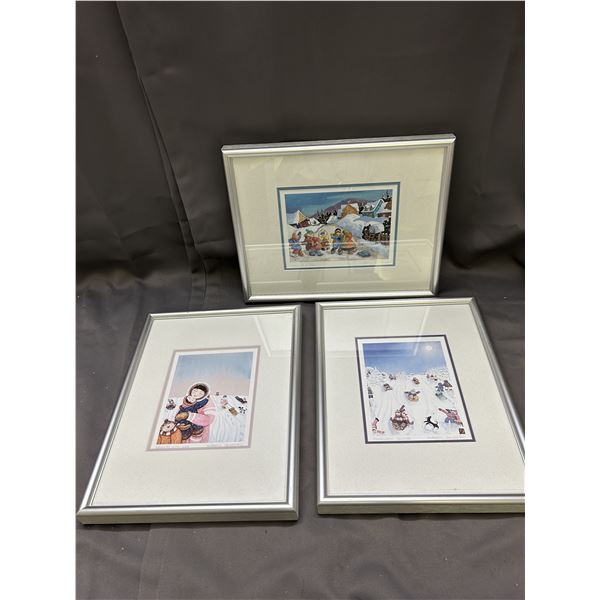 Lot of 3 Framed Artist Signed Alberto Decastro and PT Paquin Art Prints 11" x 14"