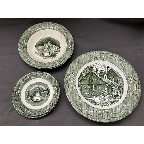 The Old Curiosity Shop Underglaze Made in USA Plates 9pcs