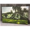 Image 1 : Original Canvas Painting Artist Signed Nature Scene 33" x 21"