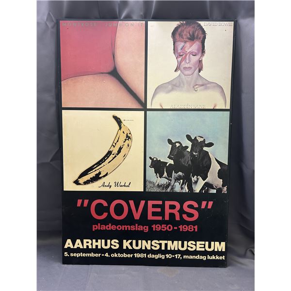 Woodboard Print of album covers "Covers" 1981 26" x 38" David Bowie, Andy Warhol, Etc