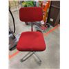 Image 1 : Vintage Red Fabric Metal Rolling Office Chair