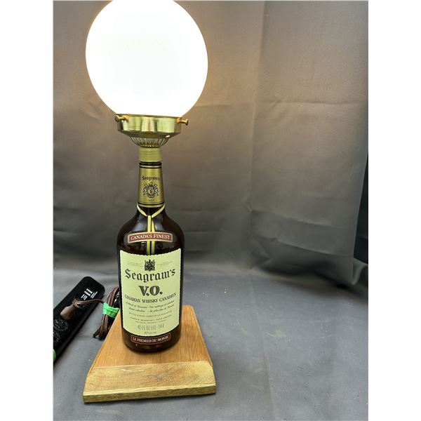 Seagrams Canadian Whisky Bottle Converted Lamp, Arts and Crafts *works