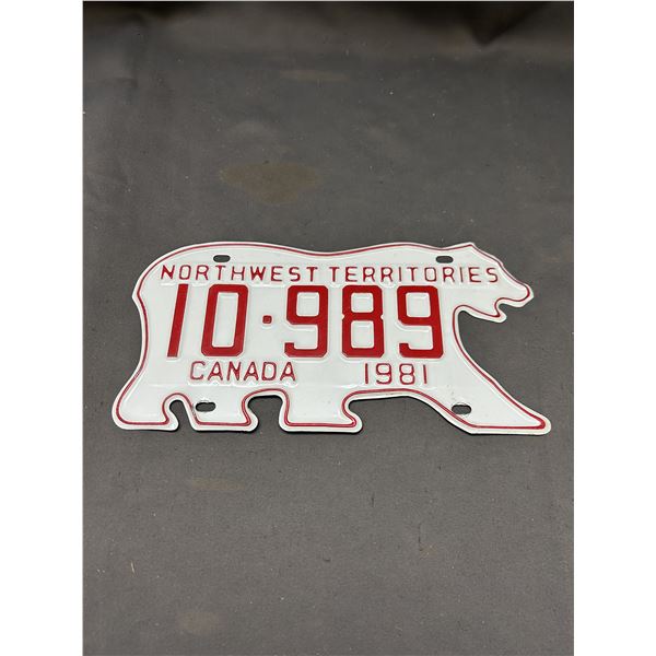 Northwest Territories License Plate 1981