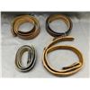 Image 1 : Lot of 4 Leather Tooled Straps / Belts