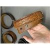 Image 3 : Lot of 4 Leather Tooled Straps / Belts