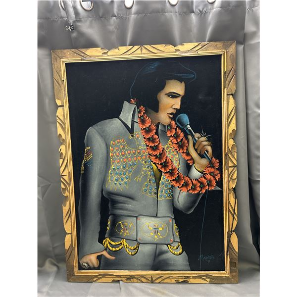 Black Velvet Vintage Painting of Elvis, Wall Art 29" x 38"