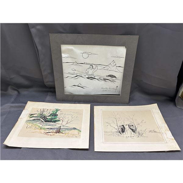 3pcs Original Ink Drawings 14" x 11", 15" x 17"
