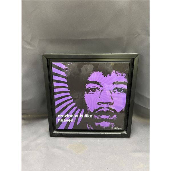 "Craziness is like heaven" Framed Music Graphic Jimi Hendrix