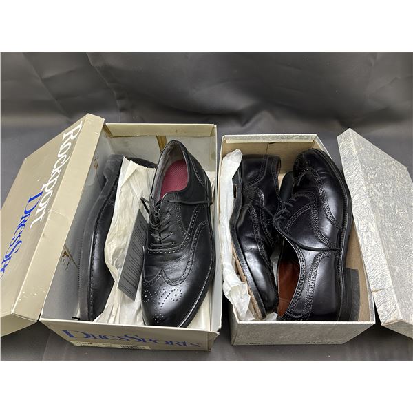 2 Pairs of Men's Leather Dress Shoes Dacks, Rockport.