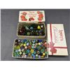 Image 1 : 2 Boxes of Glass Marbles Assorted, Vintage.