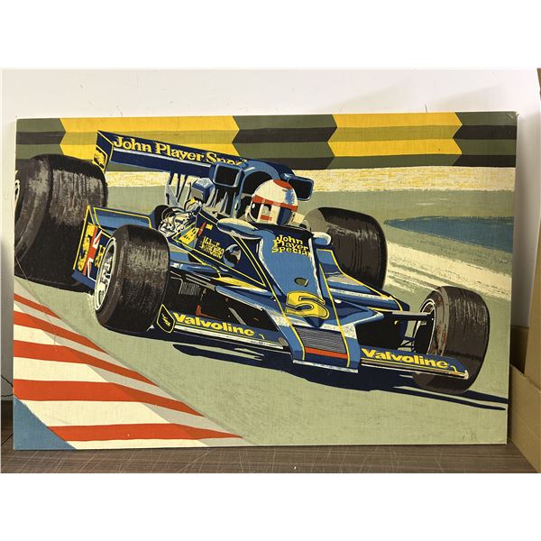 Large 45" x 30" Framed Fabric Wall Art F-1 John Player Special