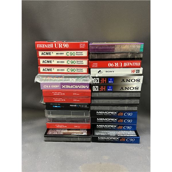 Lot of 26 Mostly Sealed Blank Cassette Tapes