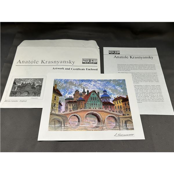 Anatole Krasnyansky 'Devon Carnishe - England'  Lithograph Print 12" x 9"