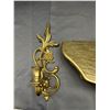 Image 2 : Vintage MCM Shelf and Sconces Ornate Gold Tone Wall Set Dart Syroco