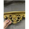 Image 4 : Vintage MCM Shelf and Sconces Ornate Gold Tone Wall Set Dart Syroco