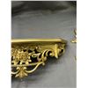 Image 5 : Vintage MCM Shelf and Sconces Ornate Gold Tone Wall Set Dart Syroco