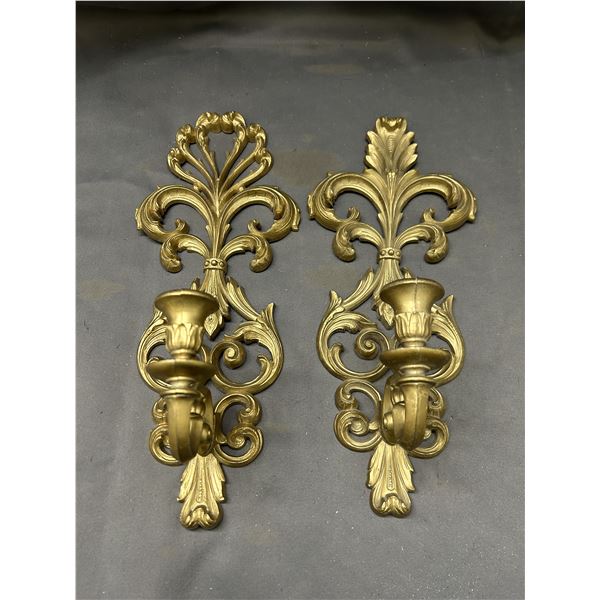 Lot of 2 Vintage MCM Wall Sconces (not matching) Burwood 14"
