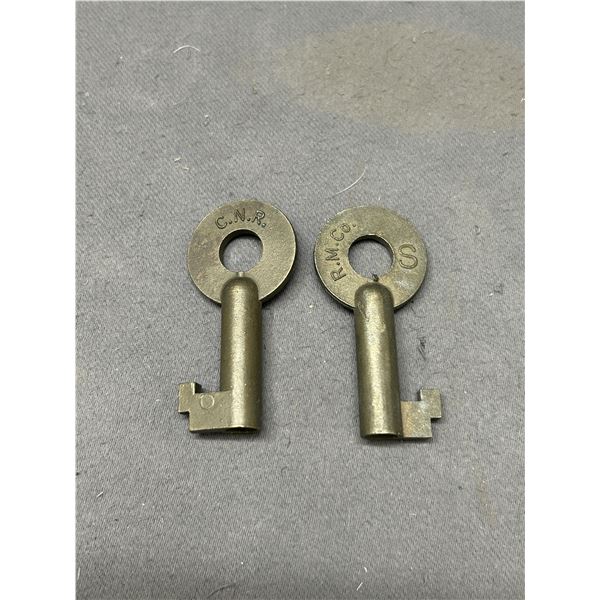 Lot of 2 CNR and RM Co Railroad Keys