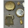 Image 1 : Lot of 4 Singer Young Stylemaker Contest Qualifiers Award Pin, Compact Blush, Mirror, Chain Coin Bag