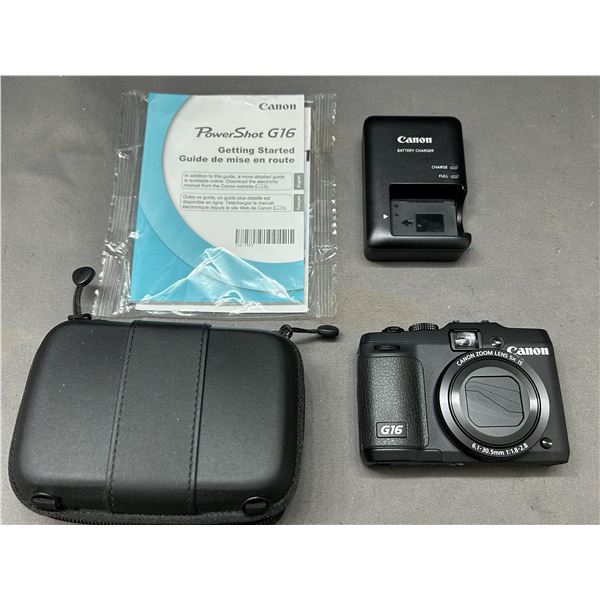 Canon PowerShot G16 with Case, Charger and Booklet