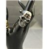 Image 4 : Lot of 2 Gold Tone and Silver Tone Skull Rings