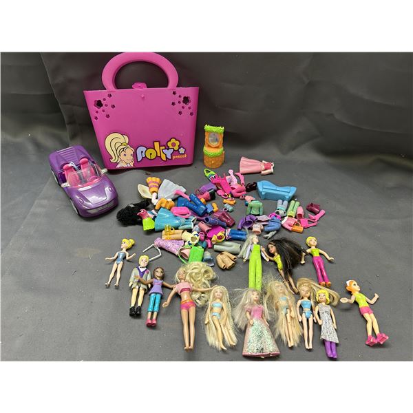 Lot of Polly Pocket 13 Dolls & Lots of Clothing / Accessories