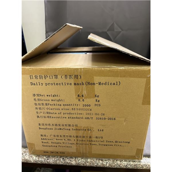 Case of Daily Protective Masks 50pc Per Box, 40 boxes. expired 2021