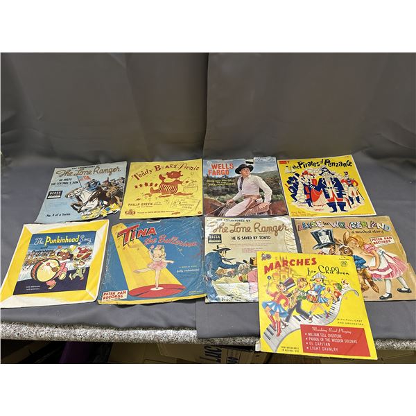 Lot of 9 Childrens Records Vinyl Songs, Stories, Punkinhead, Alice in Wonderland, Etc